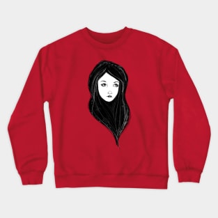 Sassy Floating Head Pretty Brunette Sketchbook Girl Lady Woman Crewneck Sweatshirt